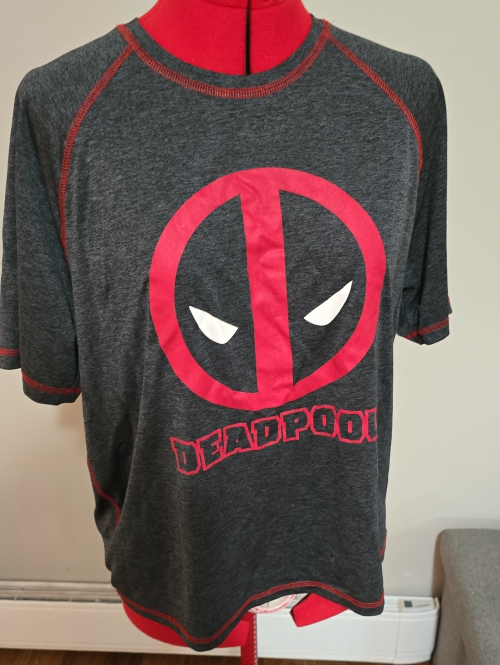 Marvel Dark Gray and White Logo Graphic Tee